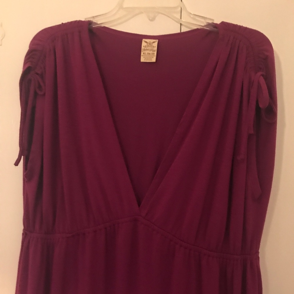 Faded Glory Swim Coverup Raspberry XL 16-18 elastic waist drawstring shoulders - Picture 2 of 4